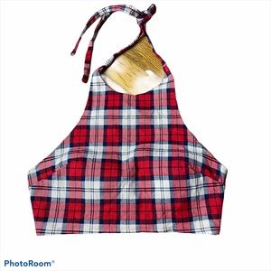 Fashion Nova Plaid Crop tip halter